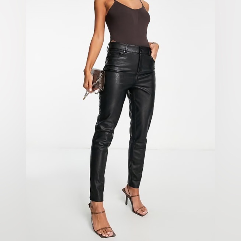 Commando Faux Leather 5 Pocket Trouser Size Large Black